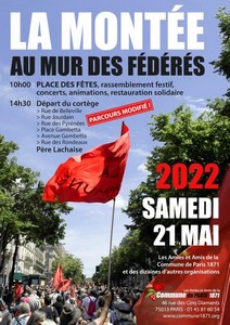 Affiche de la montée au Mur des Fédérés 21 mai 2022